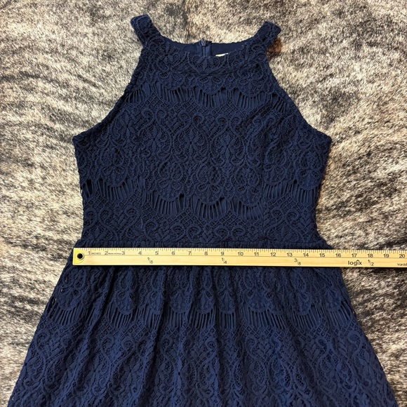 Altar’d State Navy Blue Dress, Crochet, Mesh Back Detail, Size Medium - Picture 6 of 7